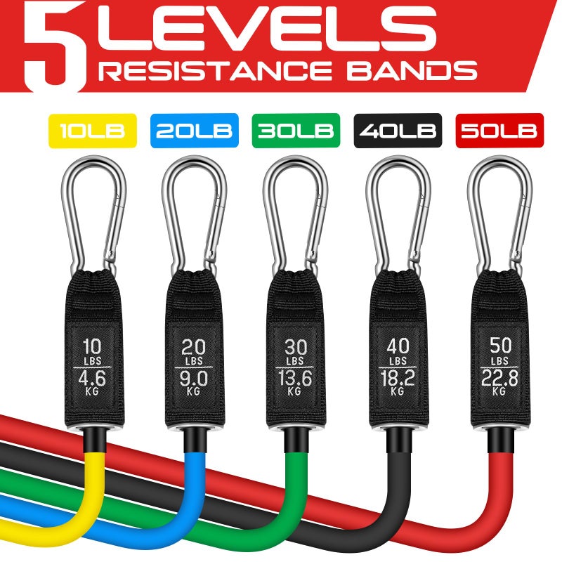 RENRANRING Resistance Bands for Working Out, 150LBS Exercise Bands, Workout Bands, Resistance Bands Set with Handles for Men Women, Legs Ankle Straps for Muscle Training - Image 3